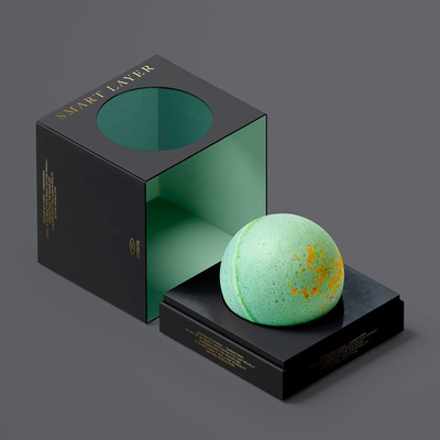 Custom Luxury Lid And Base Bath Bomb Gift Packaging Box With Window