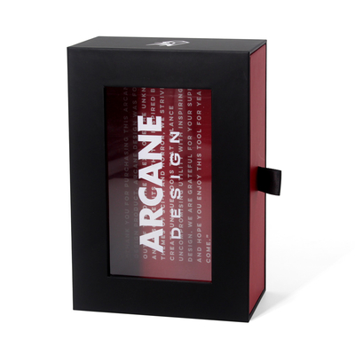 Custom Luxury Drawer Sliding Wine Opener Set Gift Packaging Paper Boxes With Pvc Window