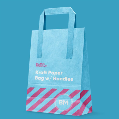 Custom Printing Shopper Paper Bag Kraft Paper Bags With Handles