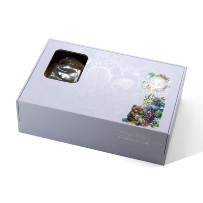 Custom Size Luxury Fruit Jam Jar Gift Box With Window For 2 Jam Jars