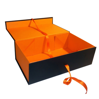 Custom Luxury Folding Magnetic Halloween Gift Box With Ribbon Closure