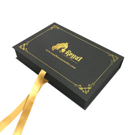Personalized Magnetic Closure Gift Box Black Color With Custom Gold Stamping