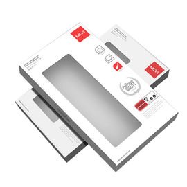 Mobile Phone Case Packaging Box Custom Printed With PVC Window And Hook