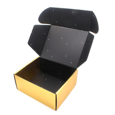 Custom printing Corrugated cardboard black and gold shipping box rose gold boxes packaging with logo