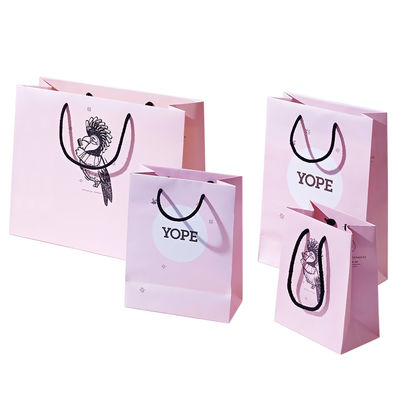 Custom Printing Paper Boutique Pink Gift Bag Popular Shopping Packaging Shipping Bag For Clothing Apparel