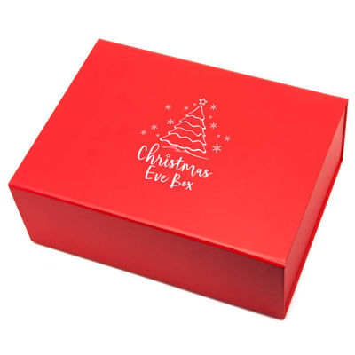 Custom Printing Large Size Folding Christmas Eve Hamper Magnetic Gift Packaging Box With Ribbon