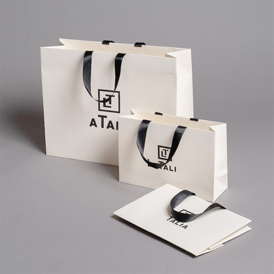 Custom Design Boutique Paper Gift Bag Packaging Branded Paperbag With Logo Print