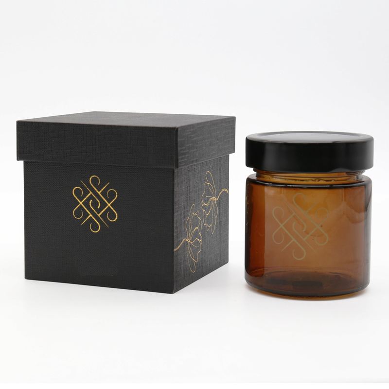 Custom Gold Foil Logo 2 Piece Box Luxury Honey Jar Packaging Gift Box With Lid And Bottom